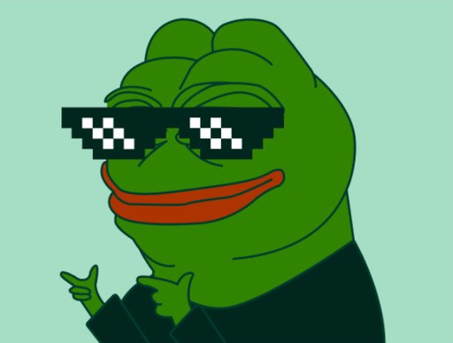 Smug CASHPEPE with pixel shades